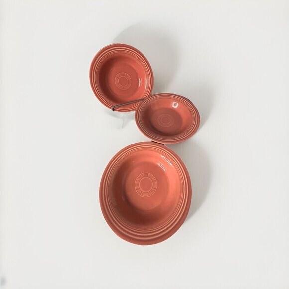 (3) Fiestaware 8 1/4” Rose Soup Bowls Cereal Salad Pink Fiesta Bowls Vintage - Picture 7 of 11